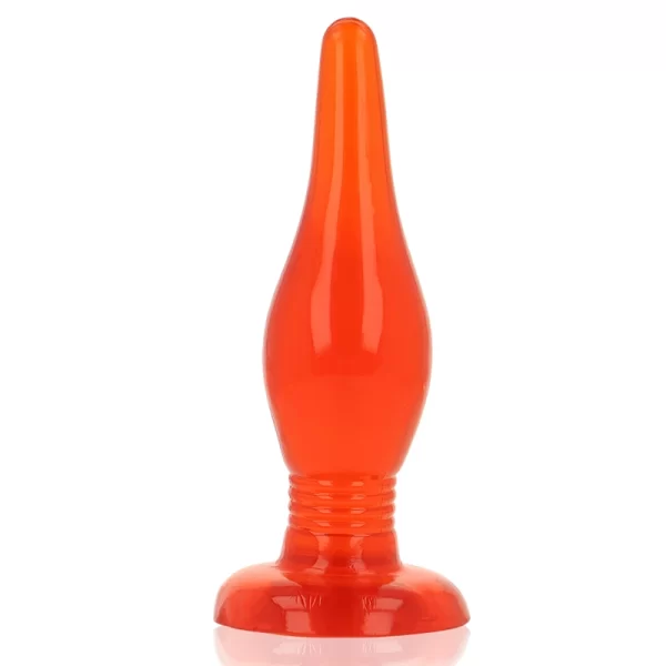 BAILE Red Soft Touch Anal Plug 14.2 cm with Suction Cup Base