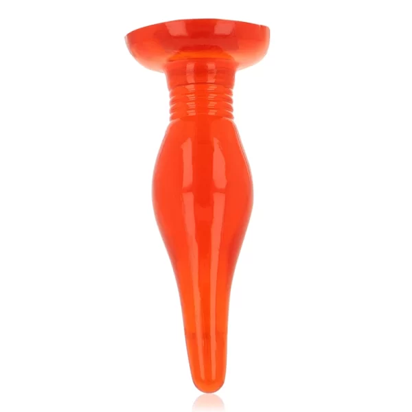 BAILE Red Soft Touch Anal Plug 14.2 cm with Suction Cup Base