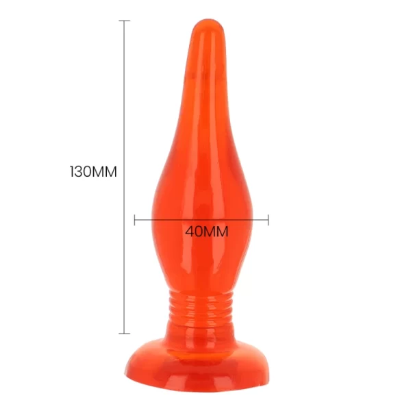 BAILE Red Soft Touch Anal Plug 14.2 cm with Suction Cup Base. Butt plug. See functions