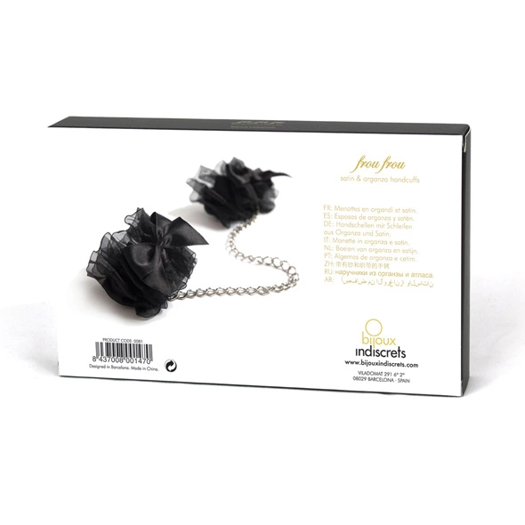 Bijoux Indiscrets Frou Frou kajdanki satynowo-organza czarne