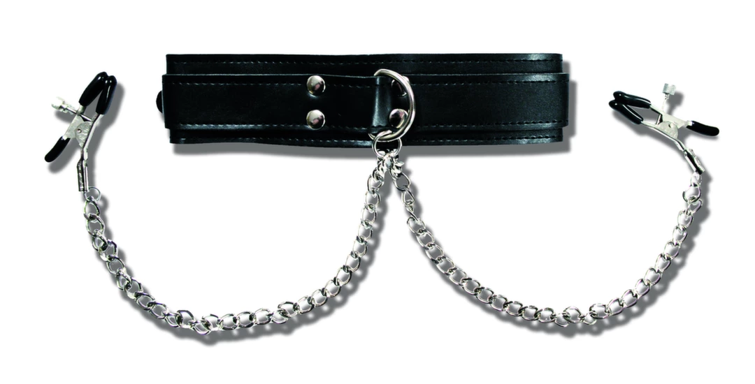 Sportsheets Collar model 4452 z regulowanymi klipsami i Å‚aÅ„cuszkami 27 cm
