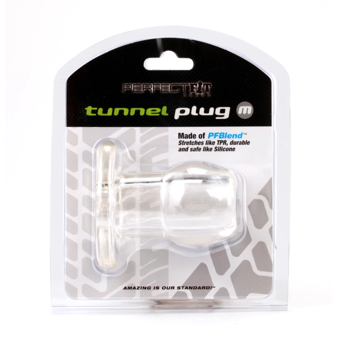 Perfect Fit Tunnel Plug Medium Clear przezroczysty korek z otworem 6