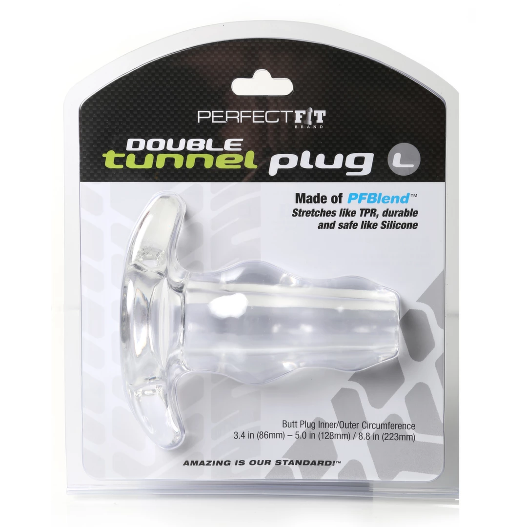 Perfect Fit Double Tunnel Plug Large Clear - anatomiczna zatyczka tunelowa duÅ¼a