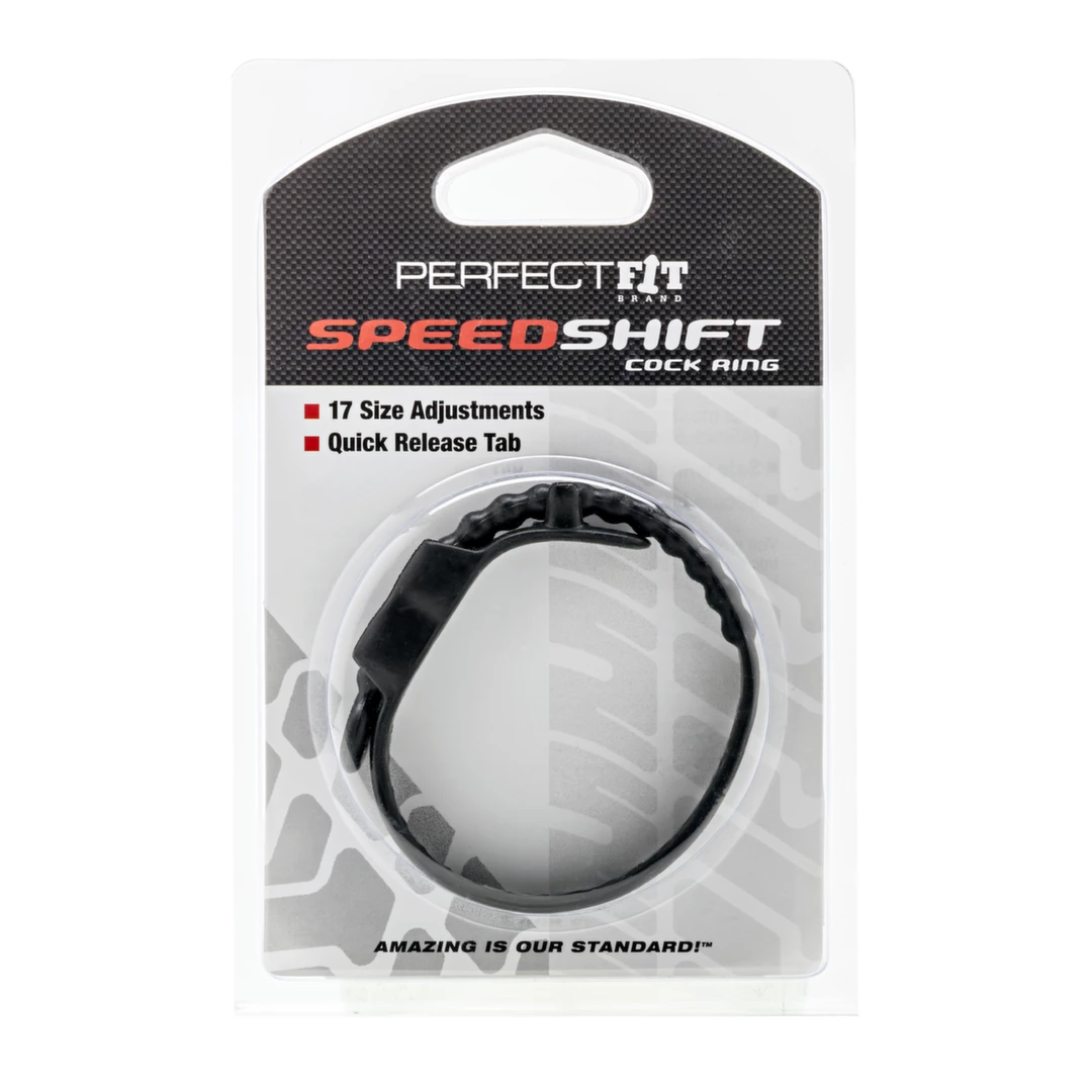 Perfect Fit Speed Shift Black pierścień regulowany czarny 17 stopni - Anelma eroticshop