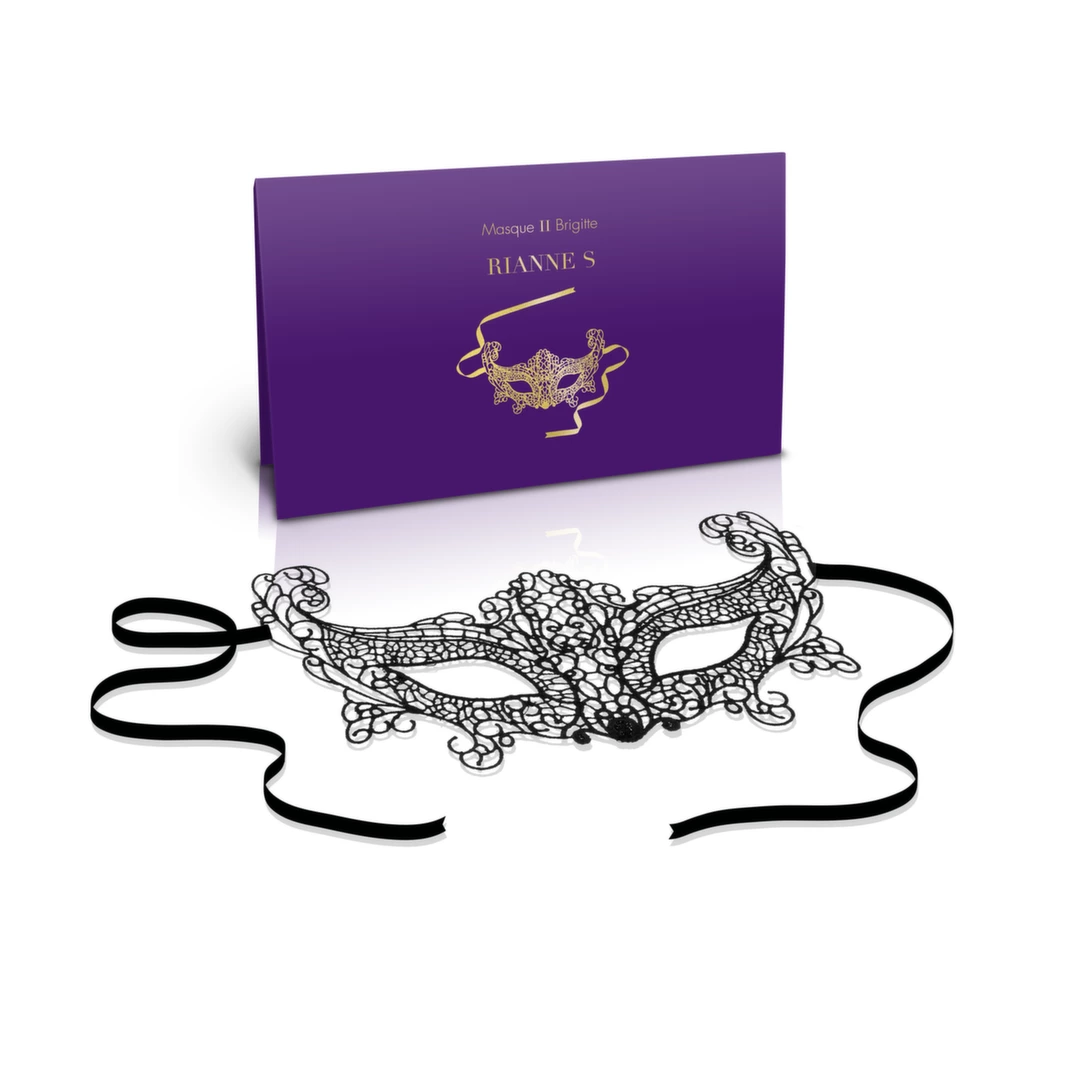 Rianne S Soiree Mask II Brigitte maska wenecka materiaÅ‚owa czarna