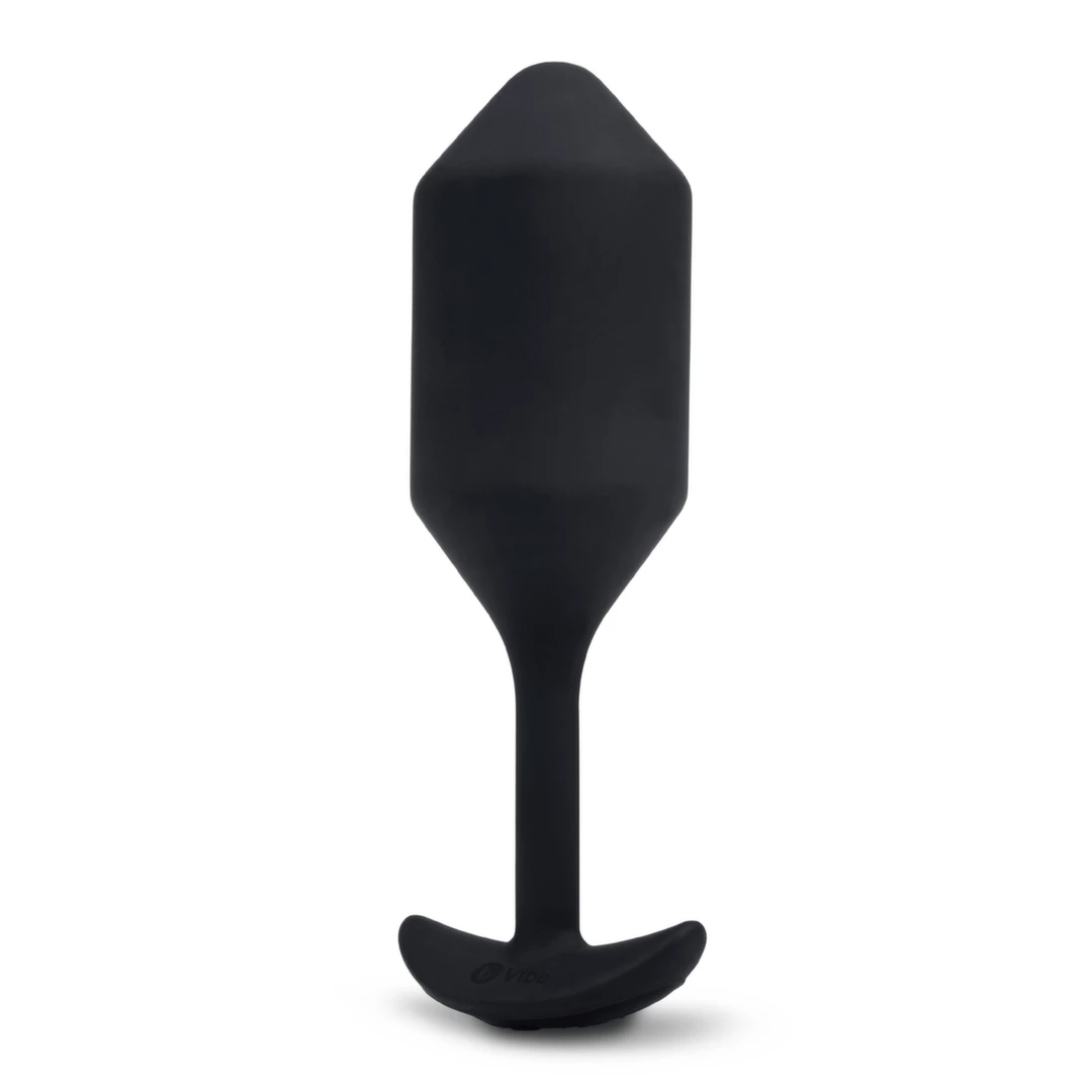 b-Vibe Snug Plug 4 Black - czarna wibrujÄ…ca wtyczka