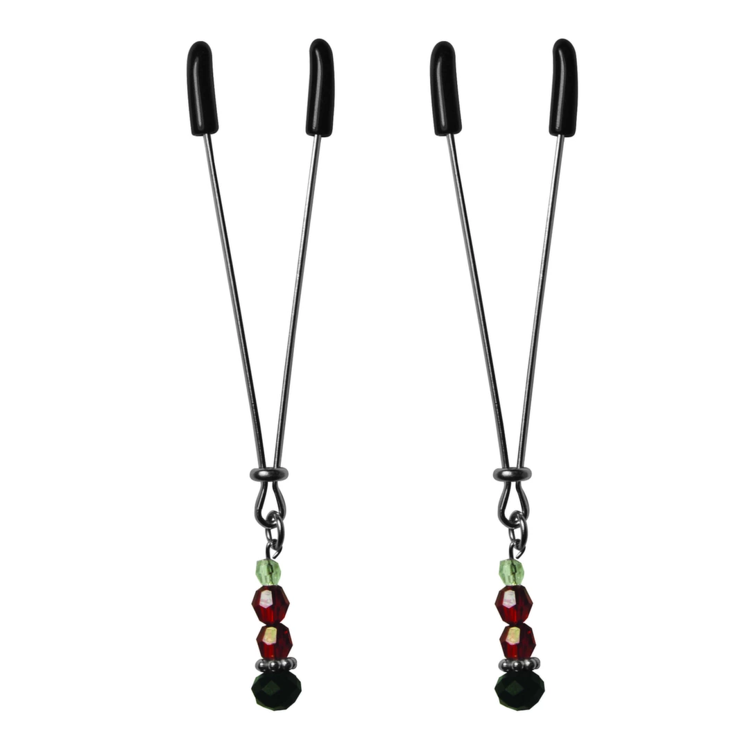 Sportsheets S&M Ruby Black - Regulowane klipsy dekoracyjne na sutki Sportsheets S&M Ruby Black - Regulowane klipsy dekoracyjne na sutki