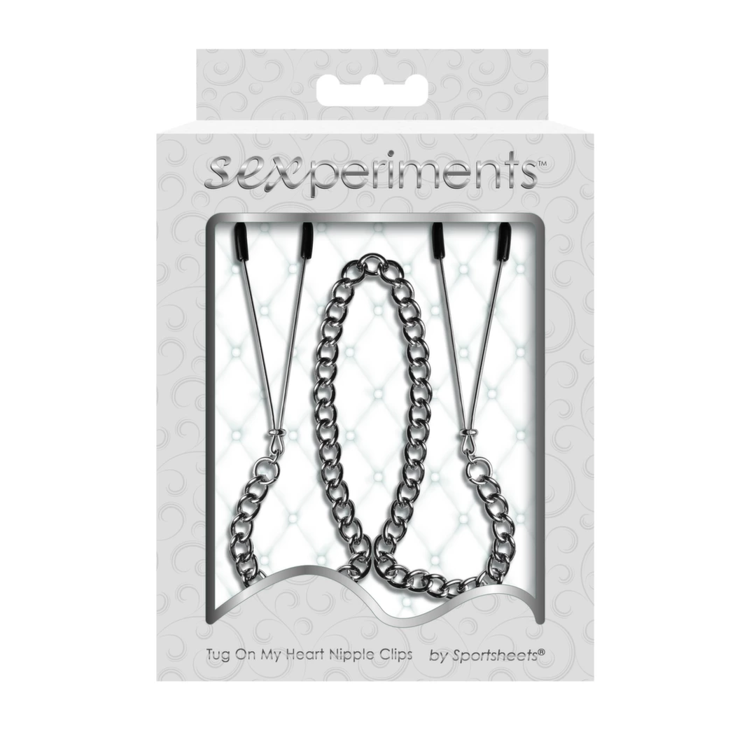 S&M Adjustable Heart Nipple Clips with Comfort Pads - Anelma S&M Adjustable Heart Nipple Clips with Comfort Pads