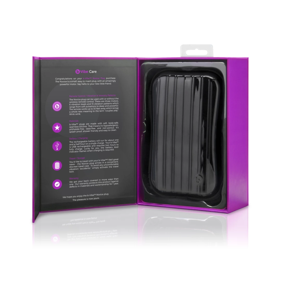 b-Vibe Novice Plug Fuchsia - Compact Silicone Vibrating Plug
