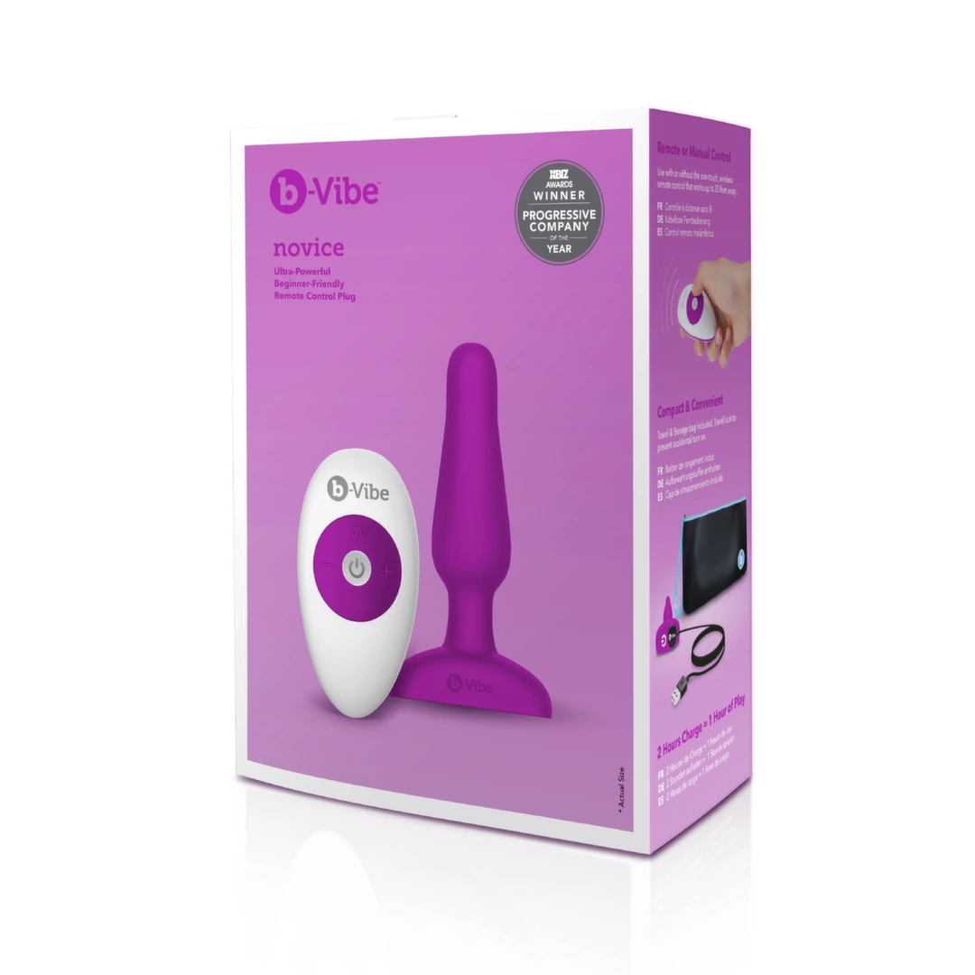 b-Vibe Novice Plug Fuchsia - Bezprzewodowy model silikonowy