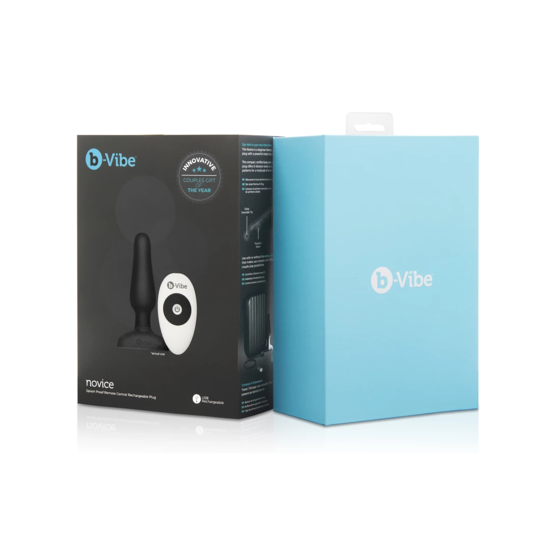 b-Vibe Novice Plug Black - Compact Rechargeable Silicone - Anelma b-Vibe Novice Plug Black - Compact Rechargeable Silicone