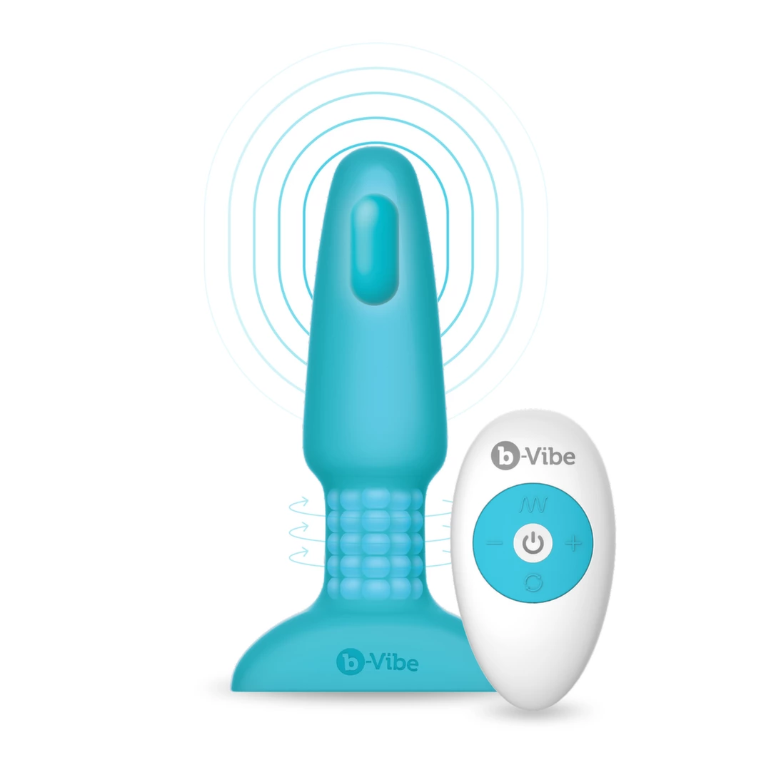 b-Vibe Rimming Plug 2 Teal - Rotating Beads & Remote b-Vibe Rimming Plug 2 Teal - Rotating Beads & Remote
