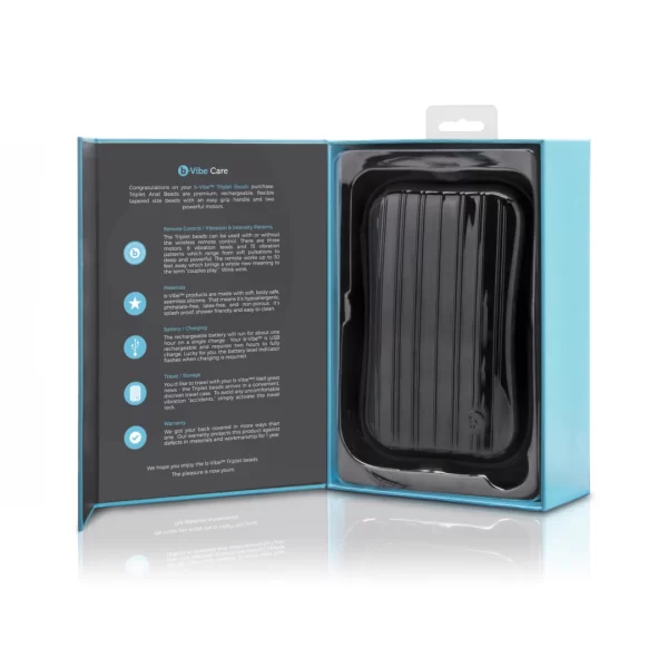b-Vibe Triplet Vibrating Bead System Black Rechargeable