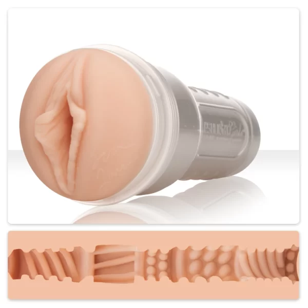 Fleshlight Girls Eva Lovia Sugar Intimate Stimulation Sleeve Clear combines soft SuperSkin material and an ergonomic design in a practical