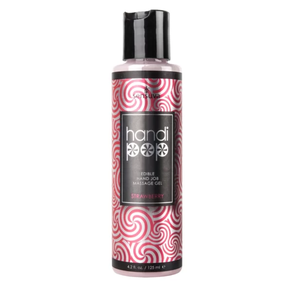 Sensuva Handipop Massage Gel Strawberry 125ml - Flavored Massage Solution