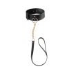 Bijoux Indiscrets MAZE Wide Choker Black - obroÅ¼a z odpinanÄ… smyczÄ…