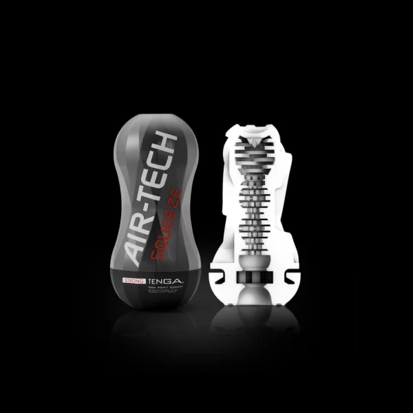 Tenga Air-Tech Squeeze Strong Intimate Device Flexible Case Black combines an ergonomic design for comfortable