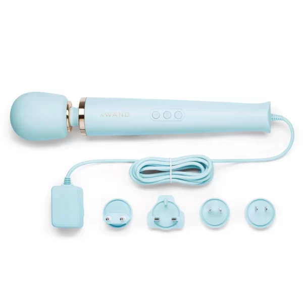 245 cm kabel - Anelma Le Wand Plug-In Massager Sky Blue – Wibratory masażery
