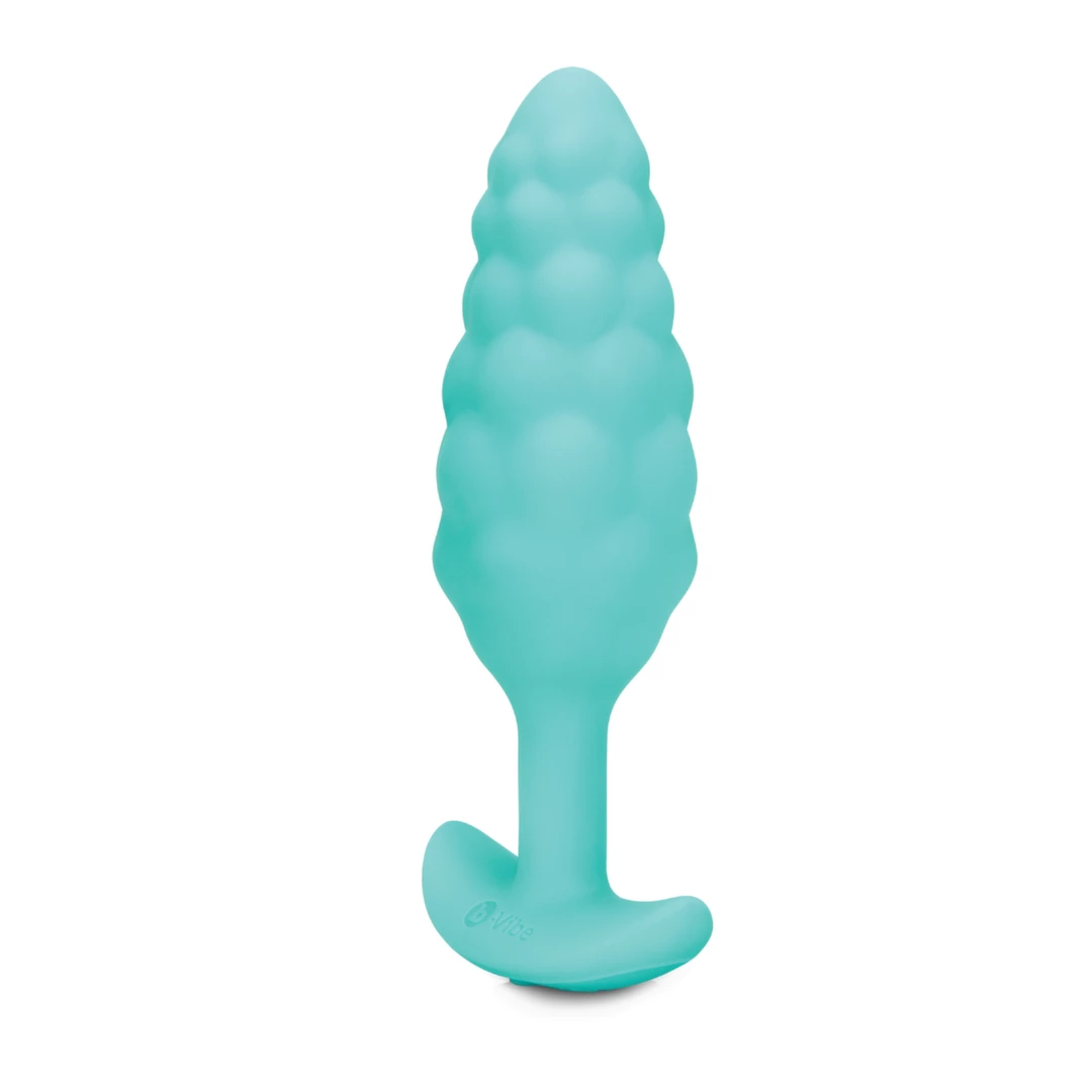 b-Vibe Texture Plug Bump Mint - wibrujÄ…ca anatomiczna wtyczka silikonowa