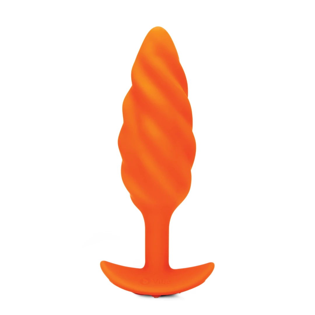 b-Vibe Swirl Texture Plug Orange - Silicone