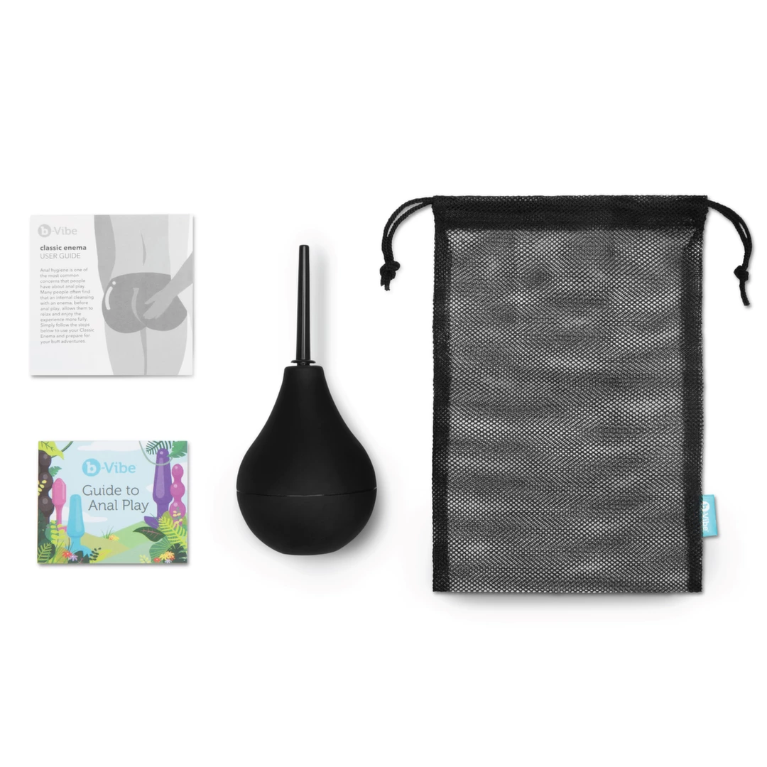 b-Vibe Classic Enema Set - Soft Silicone Hygiene System 225 ml Blue. Intimate douche