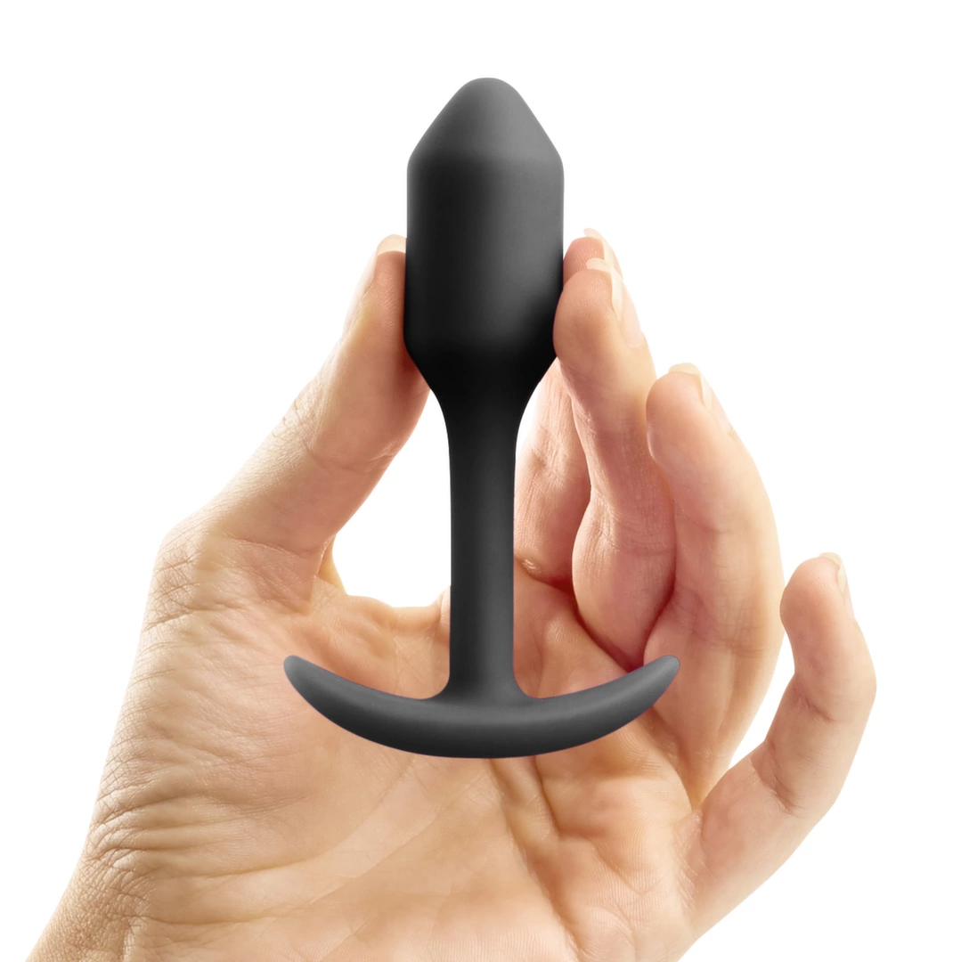 b-Vibe Snug Plug 1 Black - Compact Weighted Silicone