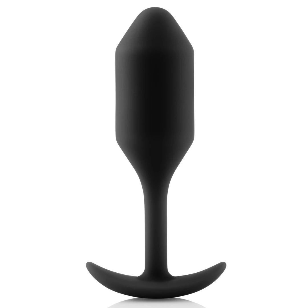 b-Vibe Snug Plug 2 Black Weighted Silicone Intimate Trainer 114g 3x11.4cm