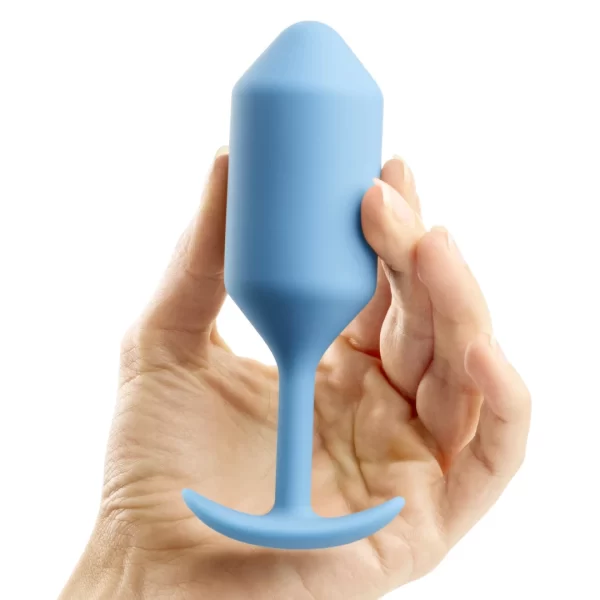 b-Vibe Snug Plug 3 Weighted Silicone Intimate Device Teal 12.7cm. Butt plug