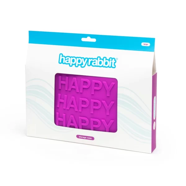 Happy Rabbit Storage Zip Bag Large Silicone Purple 25.4x17.8cm. Sex toy storage. See materials