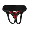 Sportsheets Saffron Strap-On Harness Black & Red Adjustable PU Leather - Anelma sextoys