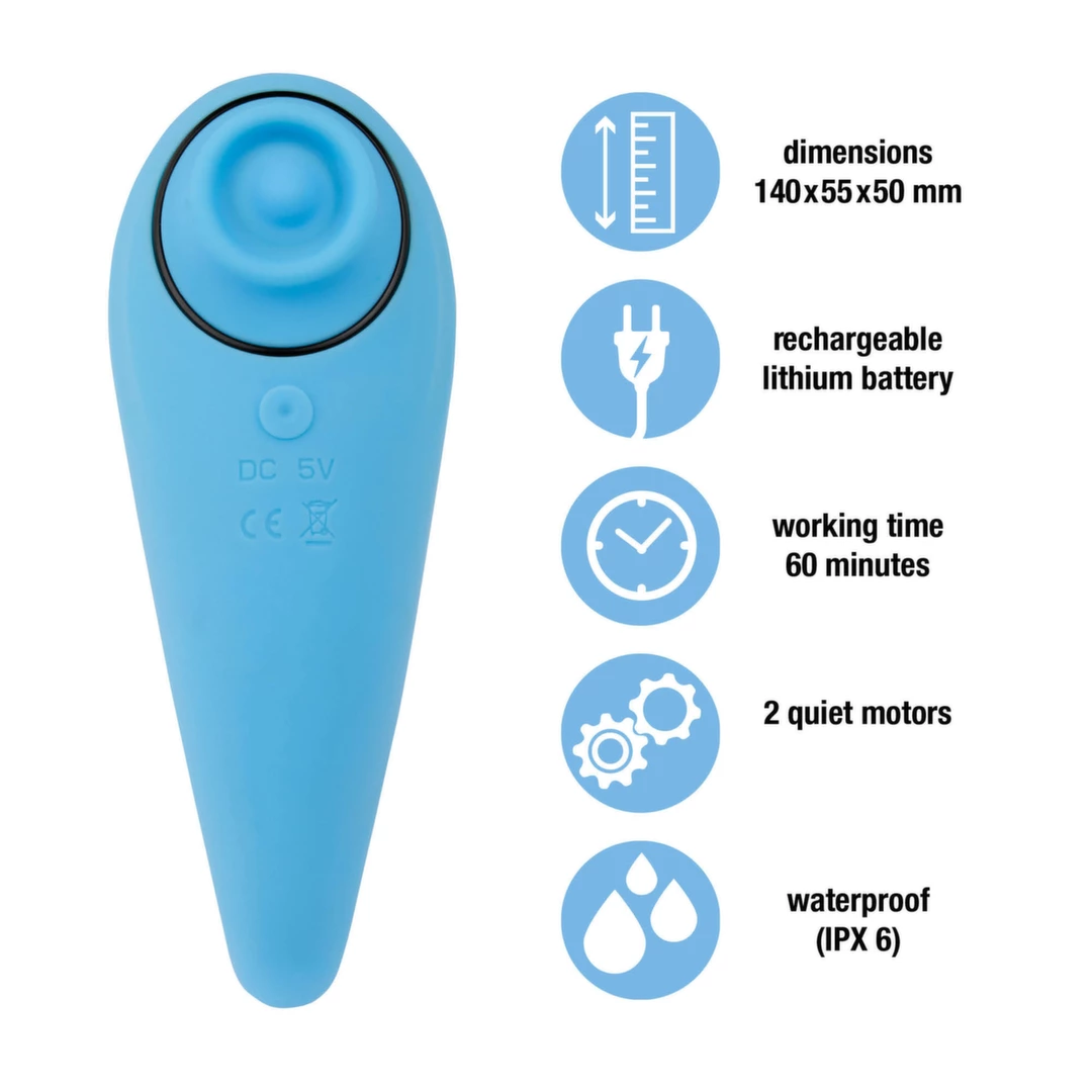 FeelzToys FemmeGasm Turquoise Dual Motor Tapping & Vibrating FeelzToys FemmeGasm Turquoise Dual Motor Tapping & Vibrating
