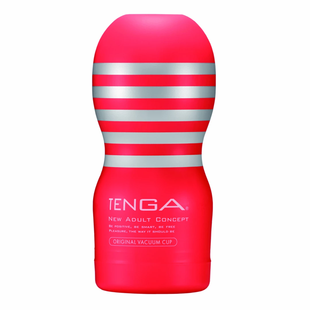 Tenga Original Vacuum Cup Medium Intimate Stimulation System Red-White - Anelma Tenga Original Vacuum Cup Medium Intimate Stimulation System