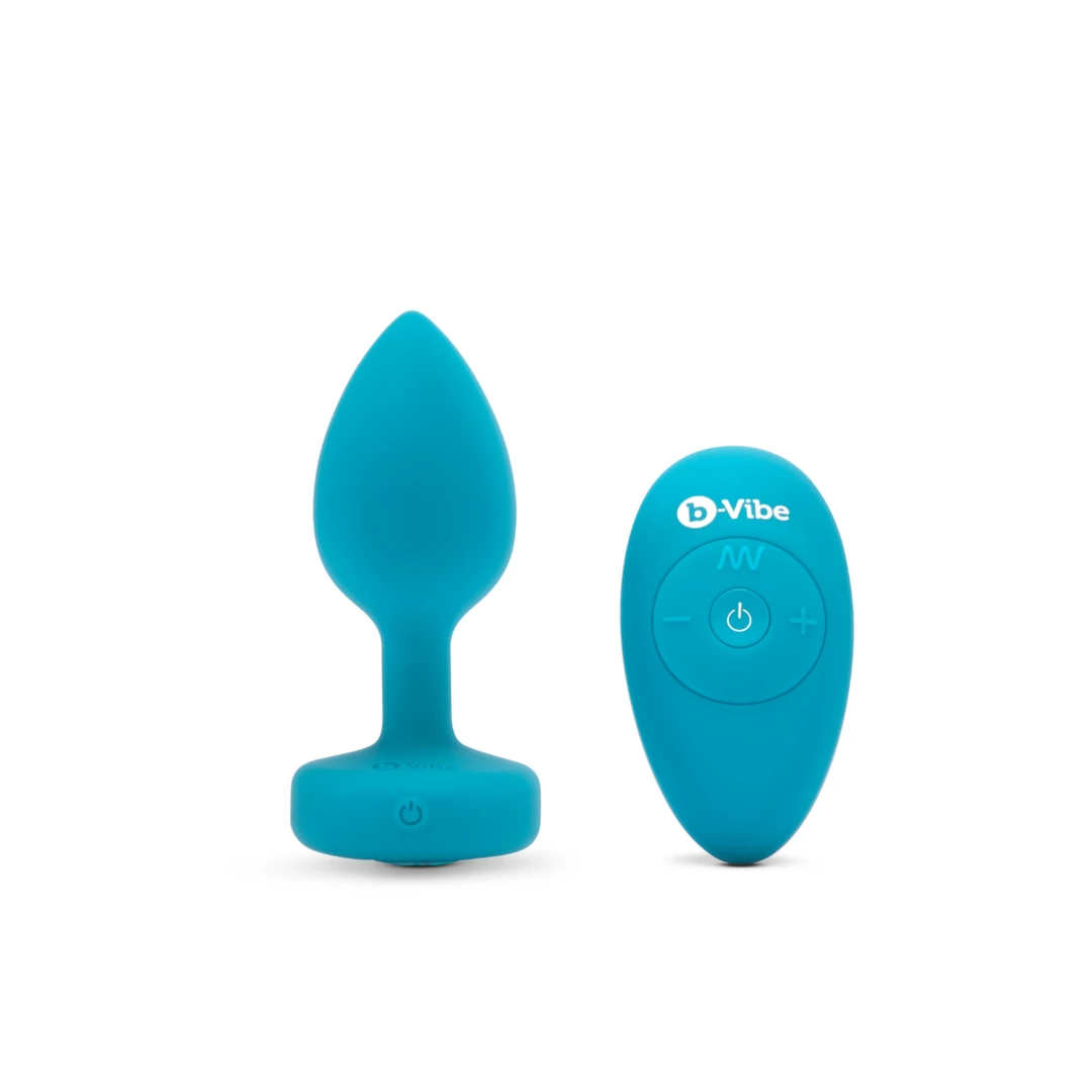 b-Vibe Vibrating Jewel Plug Aquamarine - Silicone