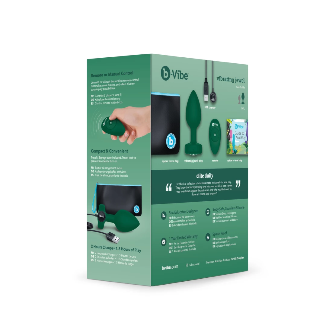 b-Vibe Vibrating Jewel Plug Emerald