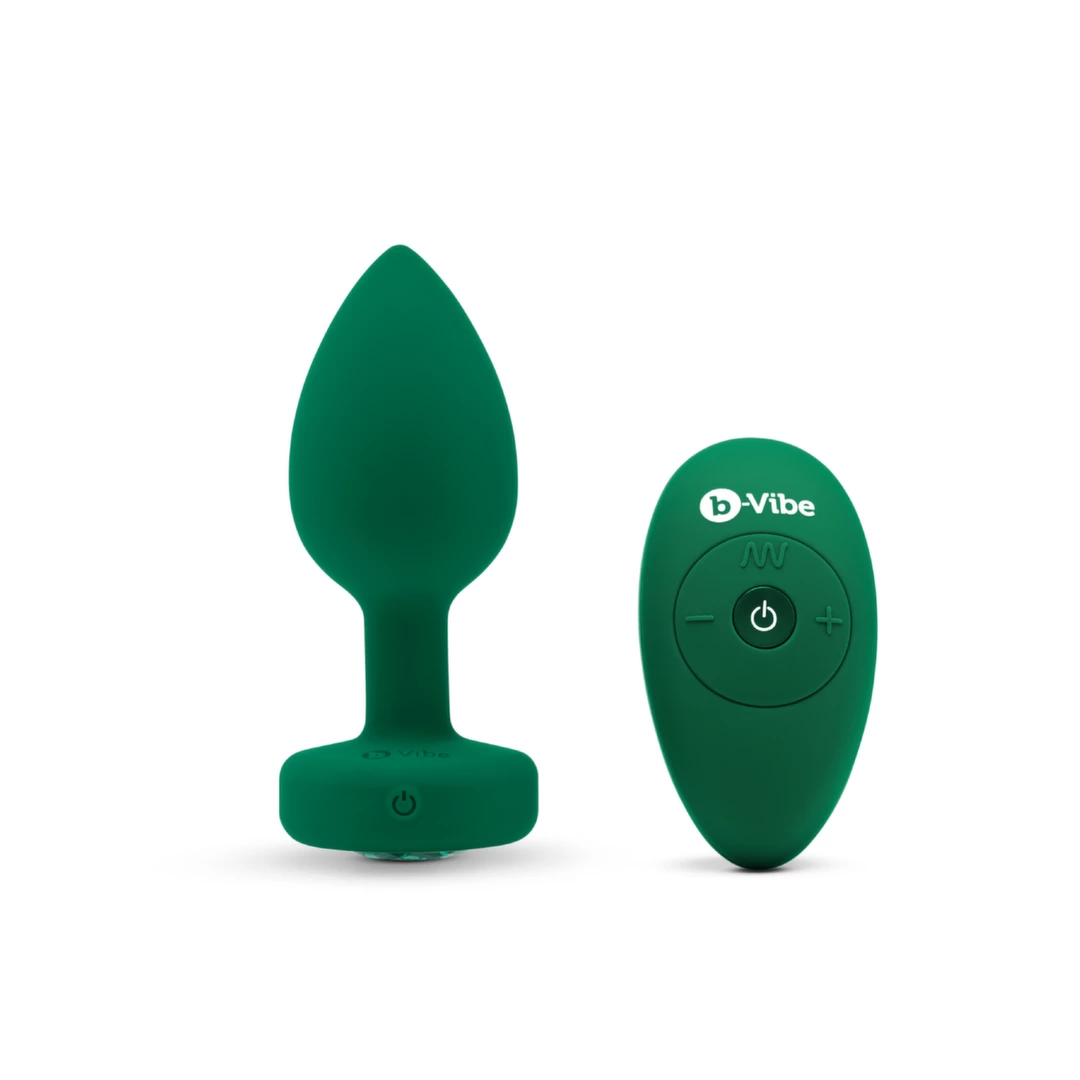 b-Vibe Vibrating Jewel Plug Emerald - Silicone
