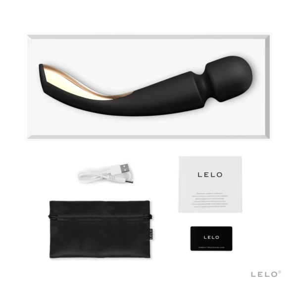 LELO Smart Wand 2 Medium Black masażer bezprzewodowy 21cm - Anelma LELO Smart Wand 2 Medium Black masażer bezprzewodowy 21cm
