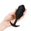 b-Vibe Vibrating Snug Plug 5 Black - Weighted Silicone Plug 318g XL. Butt plug. See functions