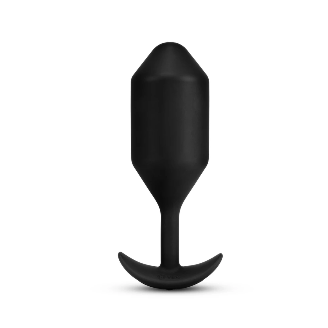 b-Vibe Vibrating Snug Plug 5 Black - Weighted Silicone Plug 318g XL