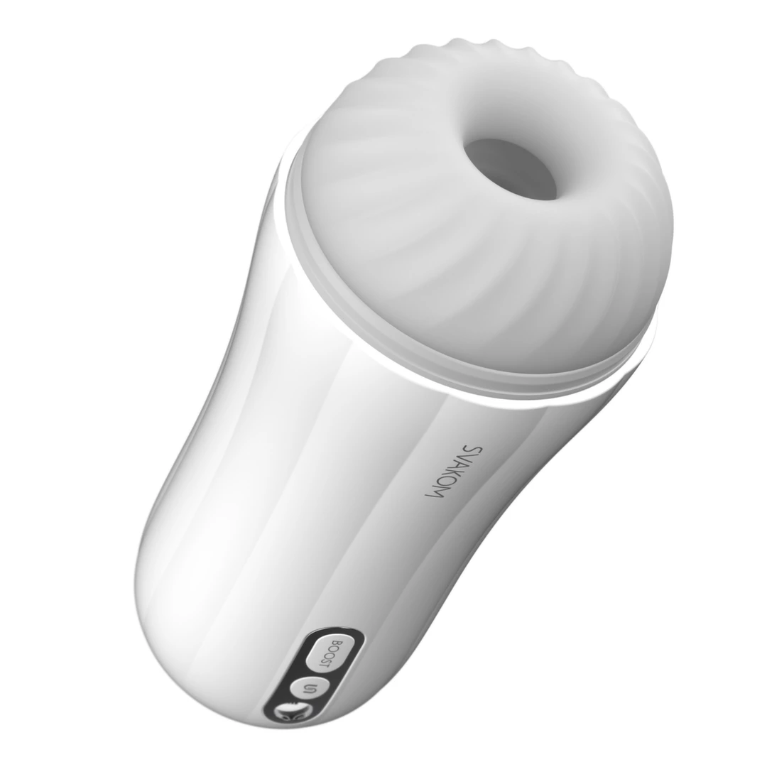SVAKOM Robin White Automatic Stimulation Unit with LED Display combines 5 vibration modes and rechargeable power in a practical