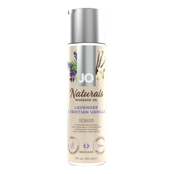 JO Naturals Massage Oil Lavender & Tahitian Vanilla 120ml - Vegan Formula