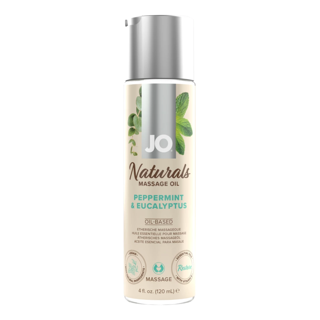 JO Naturals Aromatherapy Massage Oil Peppermint & Eucalyptus 120ml
