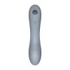 Satisfyer Curvy Trinity 3 Blue Grey Multi-Function Silicone Device. Air stimulators. See materials