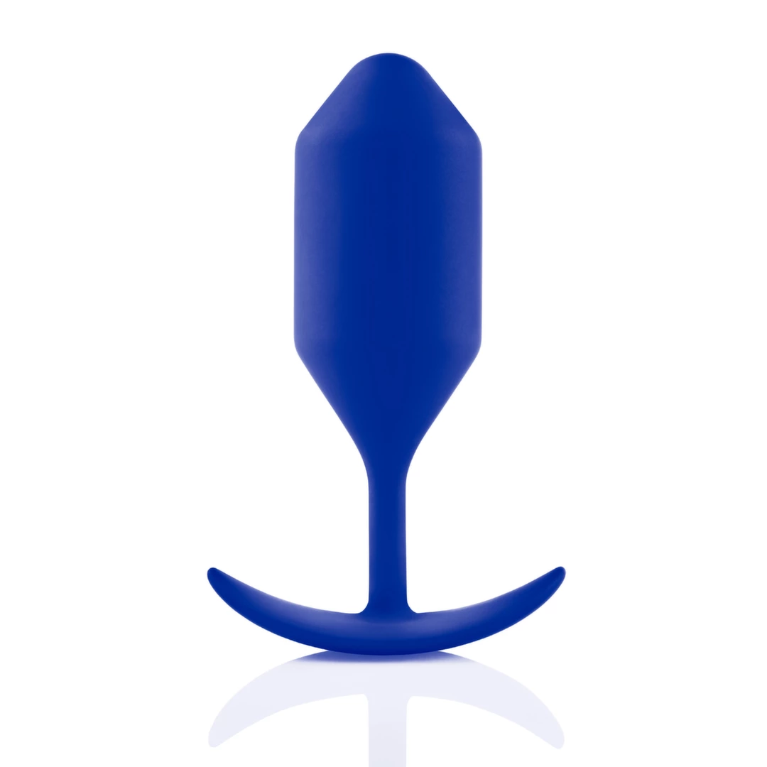 b-Vibe Snug Plug 4 Navy - Weighted Silicone Intimate Device