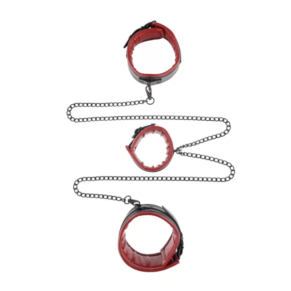 Sportsheets Saffron Chained & Tamed - Zestaw Mankietow na Nadgarstki i Kostki