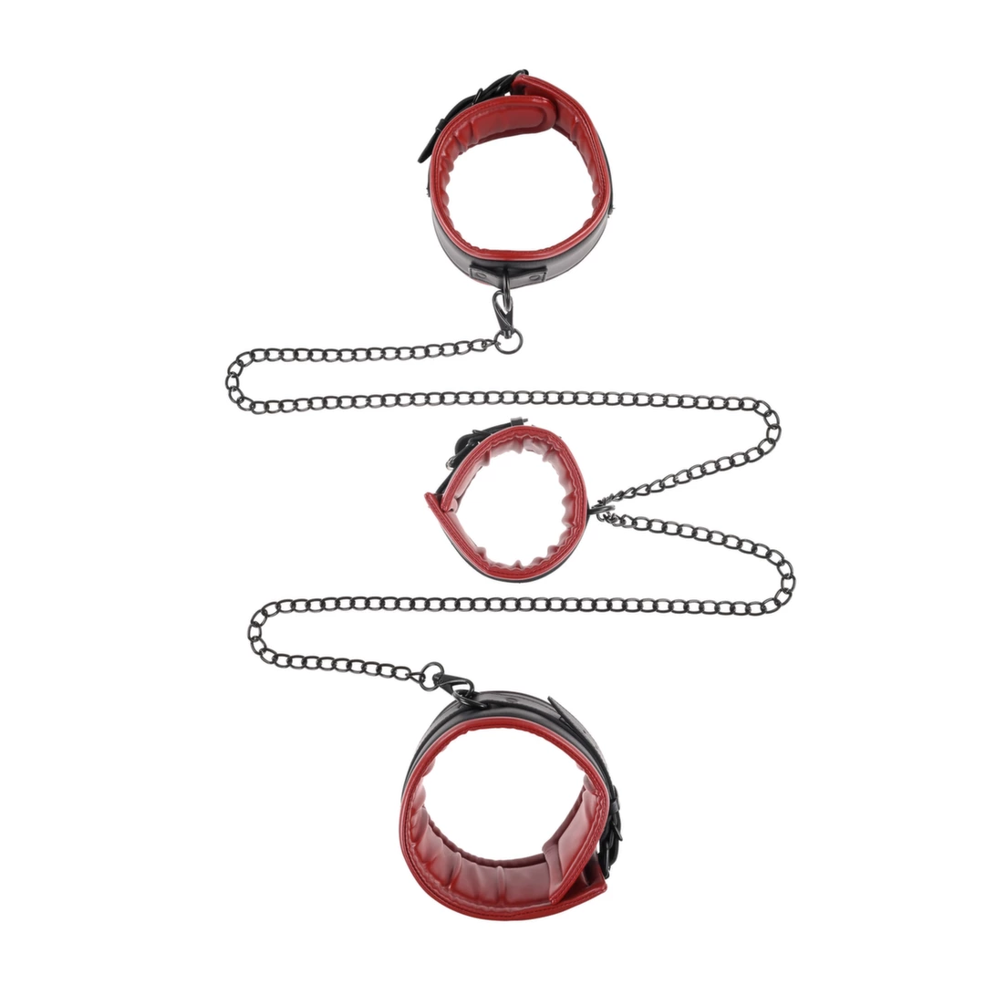 Sportsheets Saffron Chained & Tamed - Zestaw Mankietow na Nadgarstki i Kostki