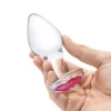 Glas Heart Jewel Glass Plug Set 3 pcs - Graduated Sizes
