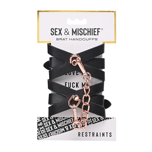 Sportsheets Sex & Mischief kajdanki na rÄ™ce z Å‚aÅ„cuszkiem roÅ¼owe zÅ‚oto