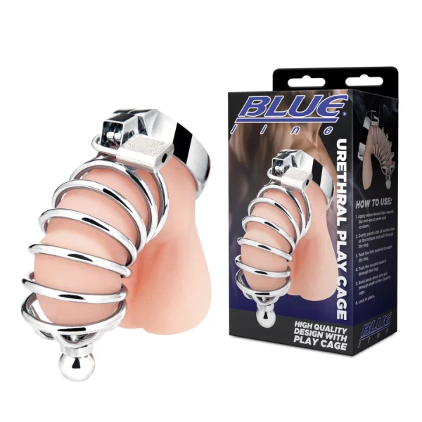 Blueline Cage System z metalowym prÄ™tem i anatomicznym pierÅ›cieniem