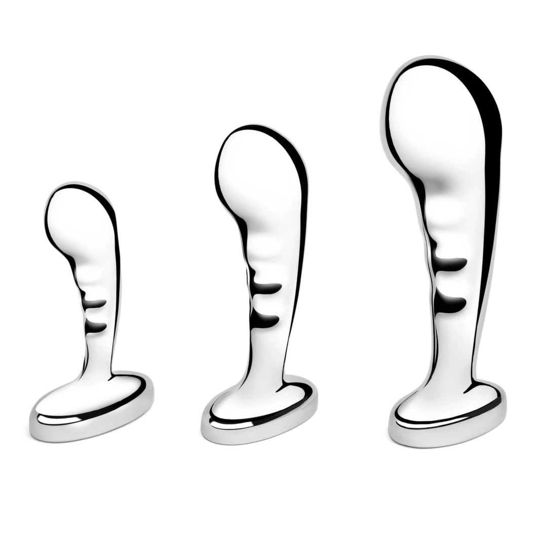 b-Vibe Stainless Steel Training Set - 3-Piece Prostate Plug Kit. Anal sets. See functions