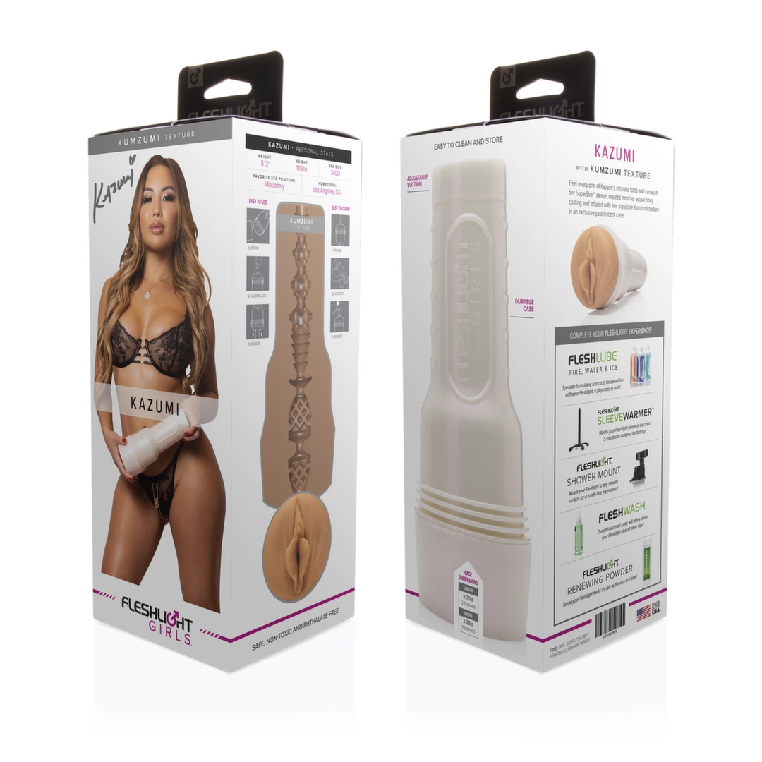 Fleshlight Girls Kazumi Kumzumi Intimate Machine SuperSkin FleshTone combines soft SuperSkin material and an ergonomic design in a practical